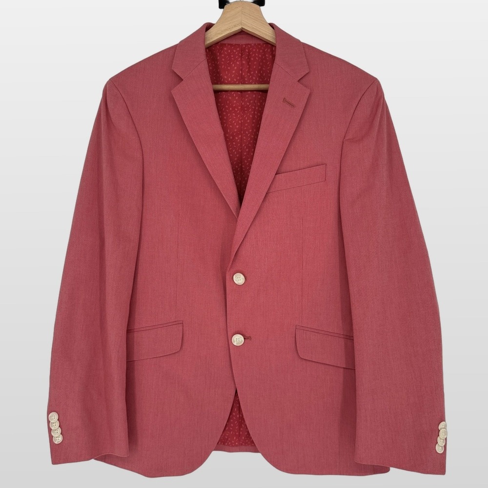 Unlisted Kenneth Cole Nantucket Red Blazer Mens Sz 38S Cotton Stretch Sport Coat